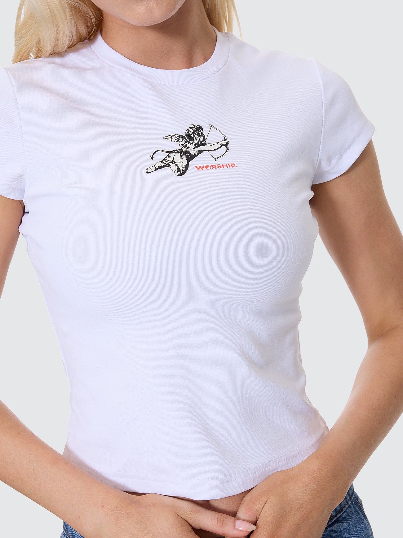 Cherub Cap Sleeve Tee - White 4