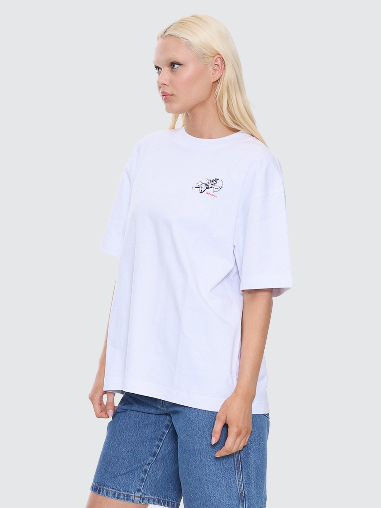 Cherub Oversized Fit Tee - White 4