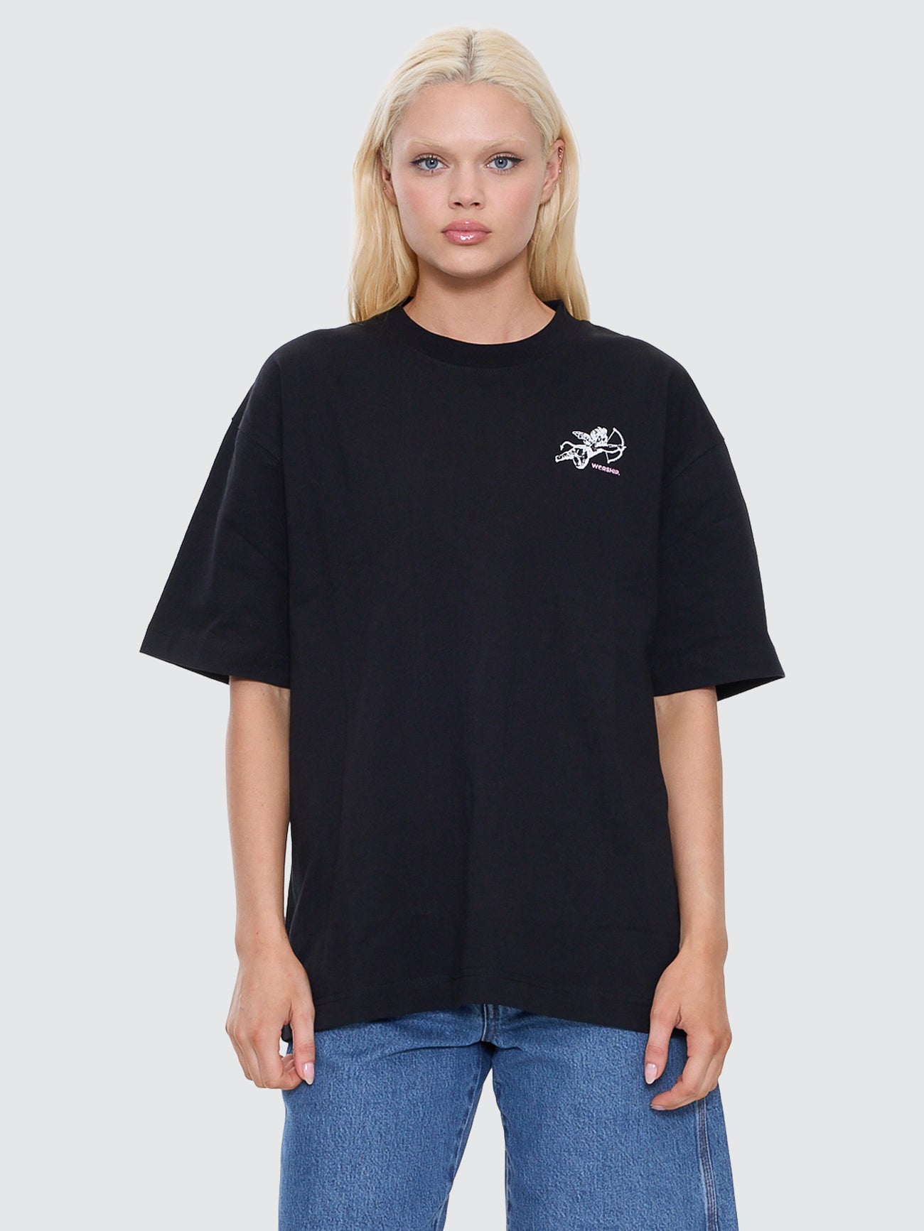Cherub Oversized Fit Tee - Black 4