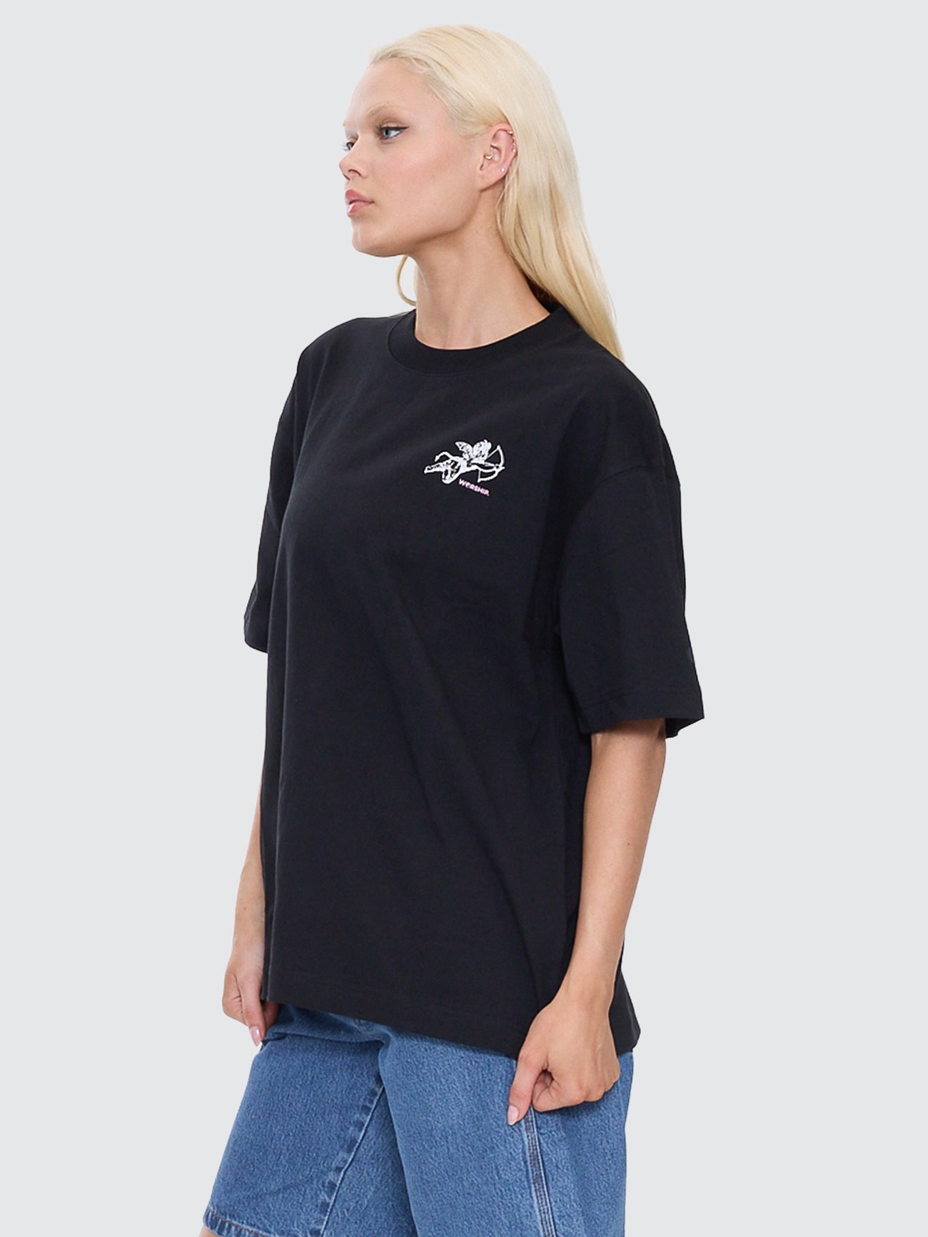 Cherub Oversized Fit Tee - Black 4