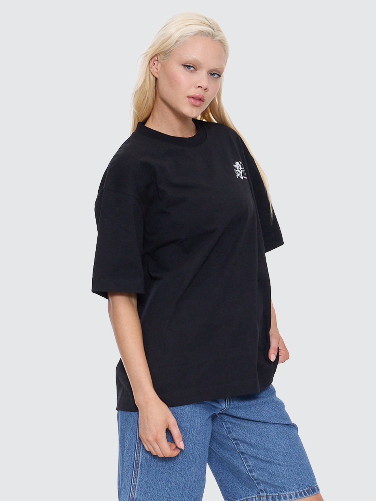 Cherub Oversized Fit Tee - Black 4