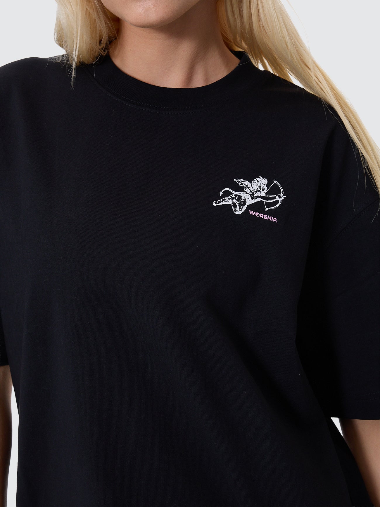 Cherub Oversized Fit Tee - Black 4