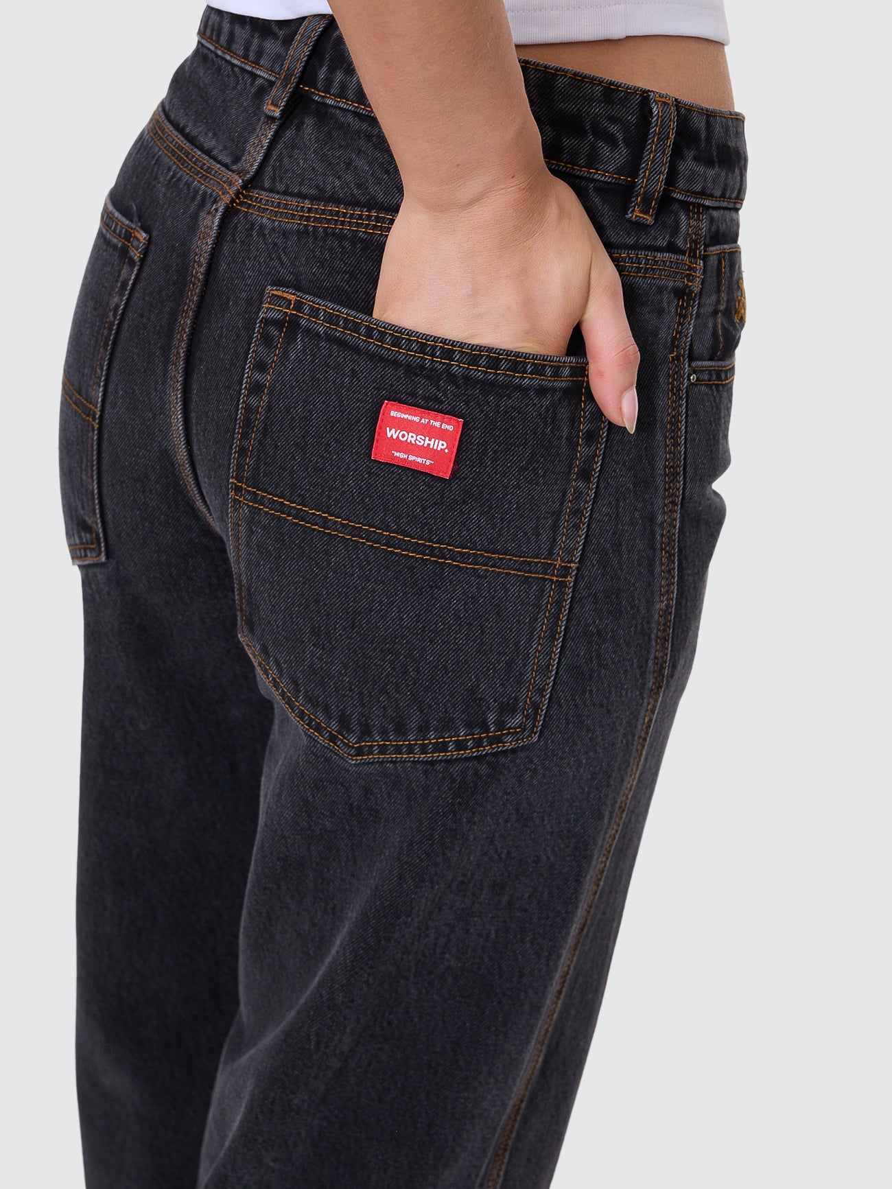 Sweeper Wide Leg Jean - Black Rinse 4