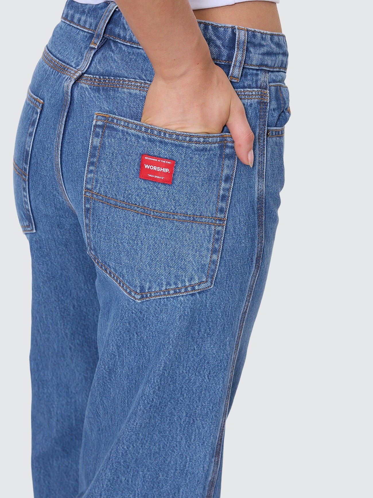 Sweeper Wide Leg Jean - Sky High Blue