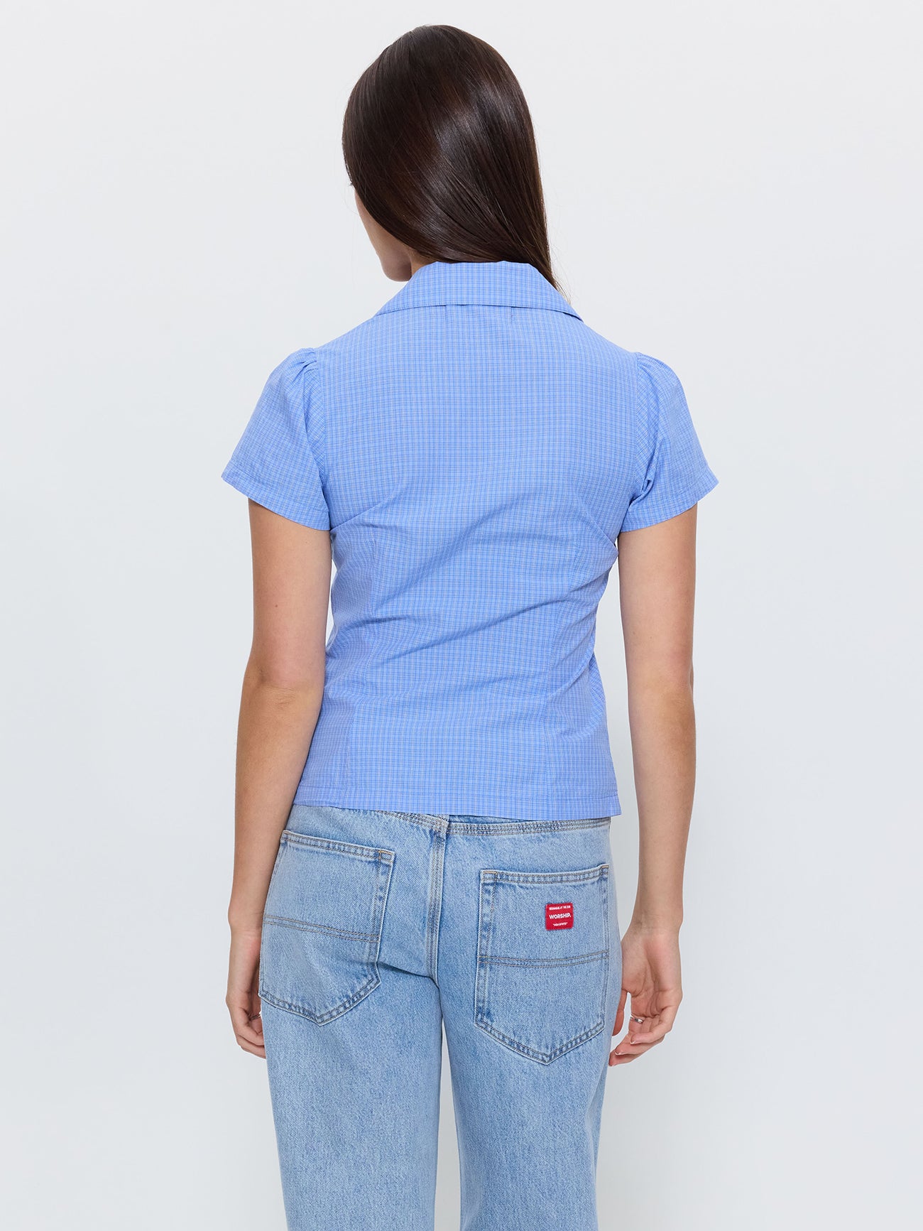 Backchat Baby Short Sleeve Shirt - Blue Check