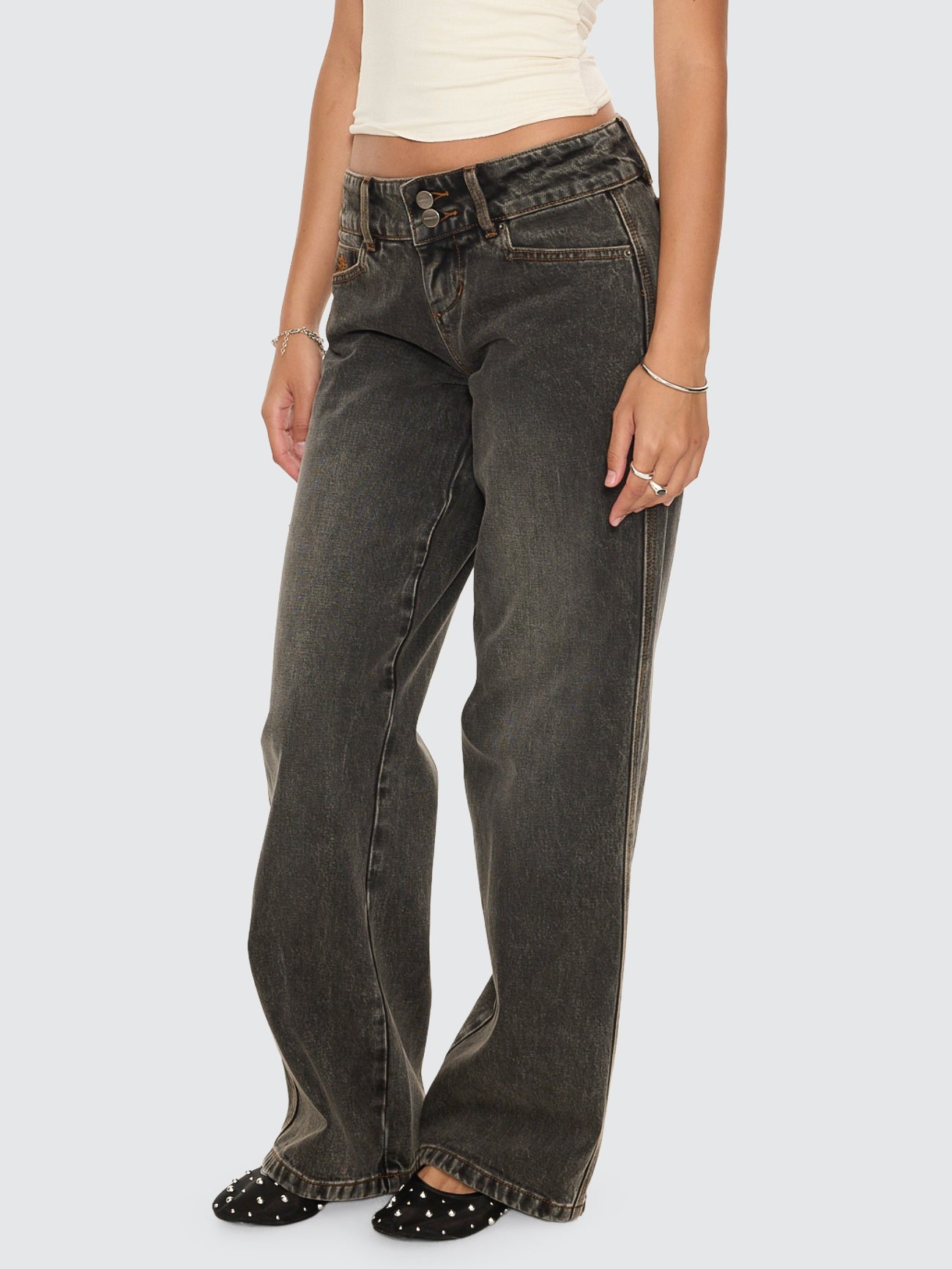 Trudge Baggy Low Rider Jean - Dirty Black