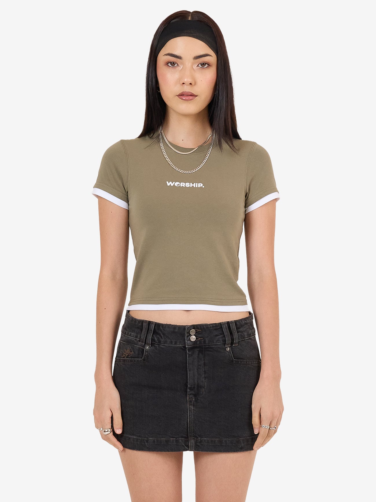Core Slim Fit Contrasts Tee - Kelp 4