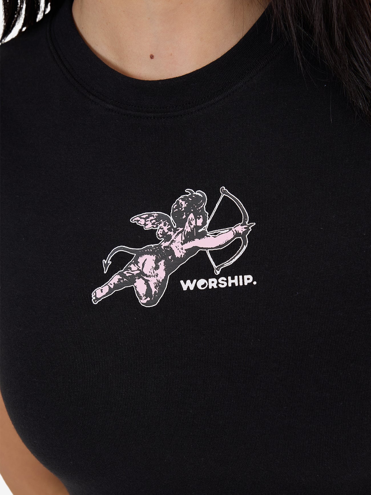 Cherub Cap Sleeve Tee - Black