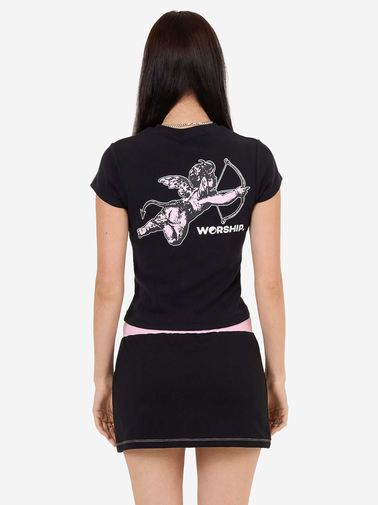 Cherub Cap Sleeve Tee - Black