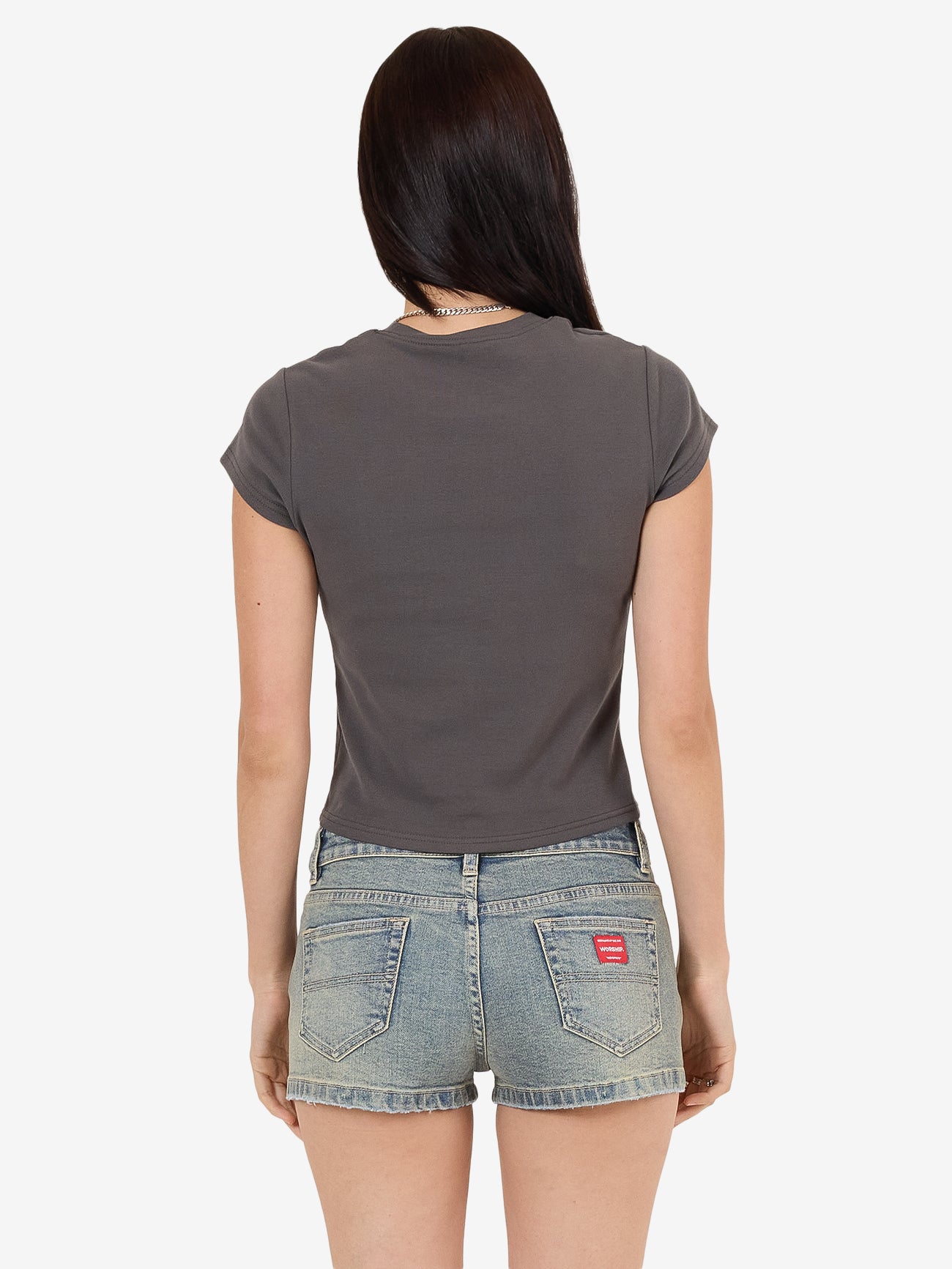 Throws Cap Sleeve Tee - Worn Black
