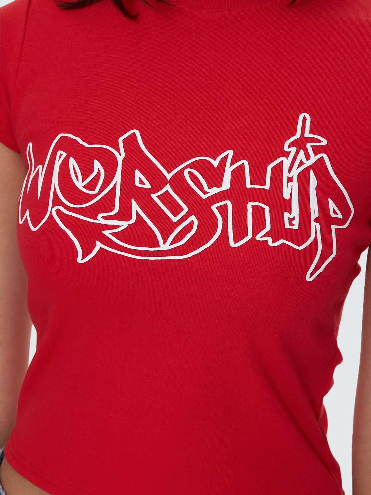 Throws Cap Sleeve Tee - Lucky Red