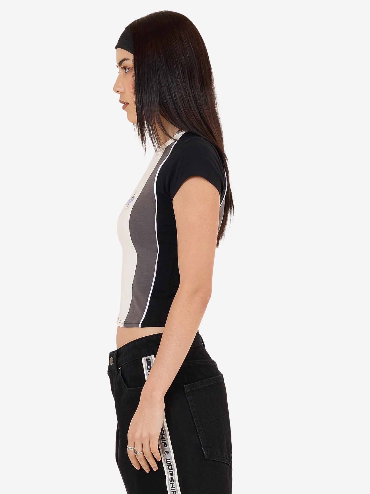 Shooter Panelled Cap Sleeve Tee - Zine