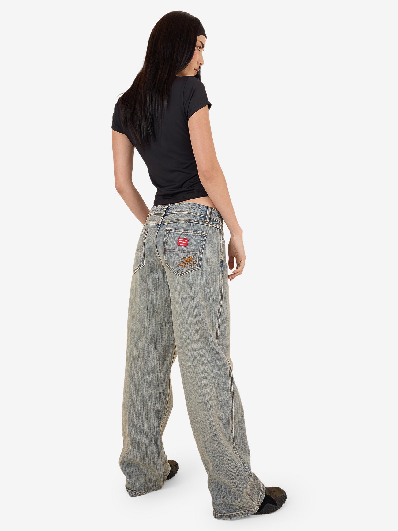 Baggy Low Rider Jean - Dirty Streaky Fade 4