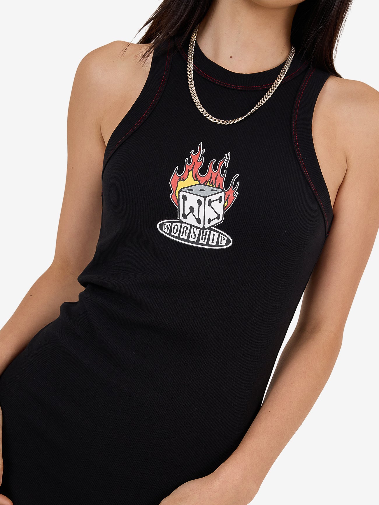 Snake Eyes Slim Fit Tank Mini Dress - Black 4
