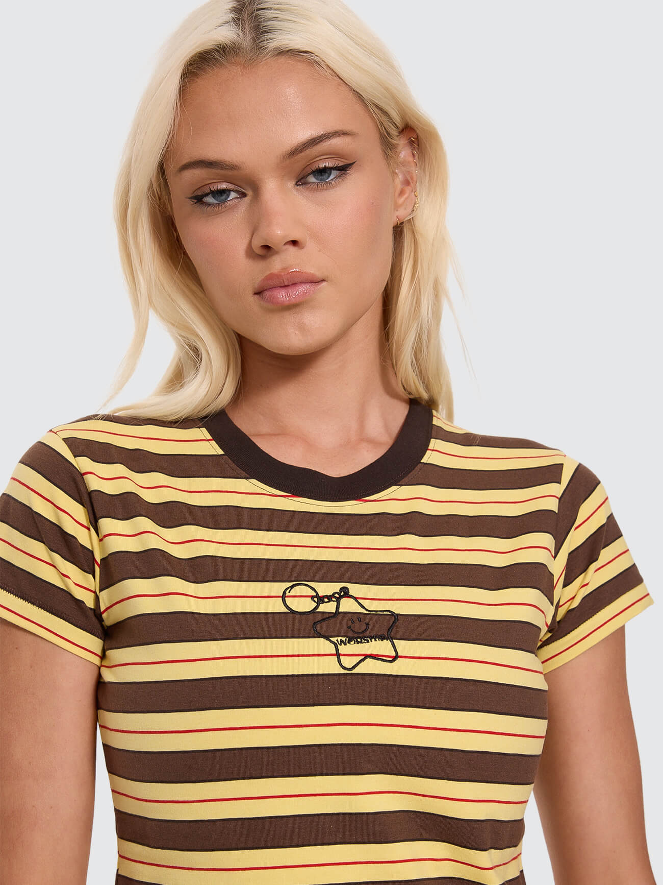 Supernova Stripe Teeny Tee - Good Time Yellow 4