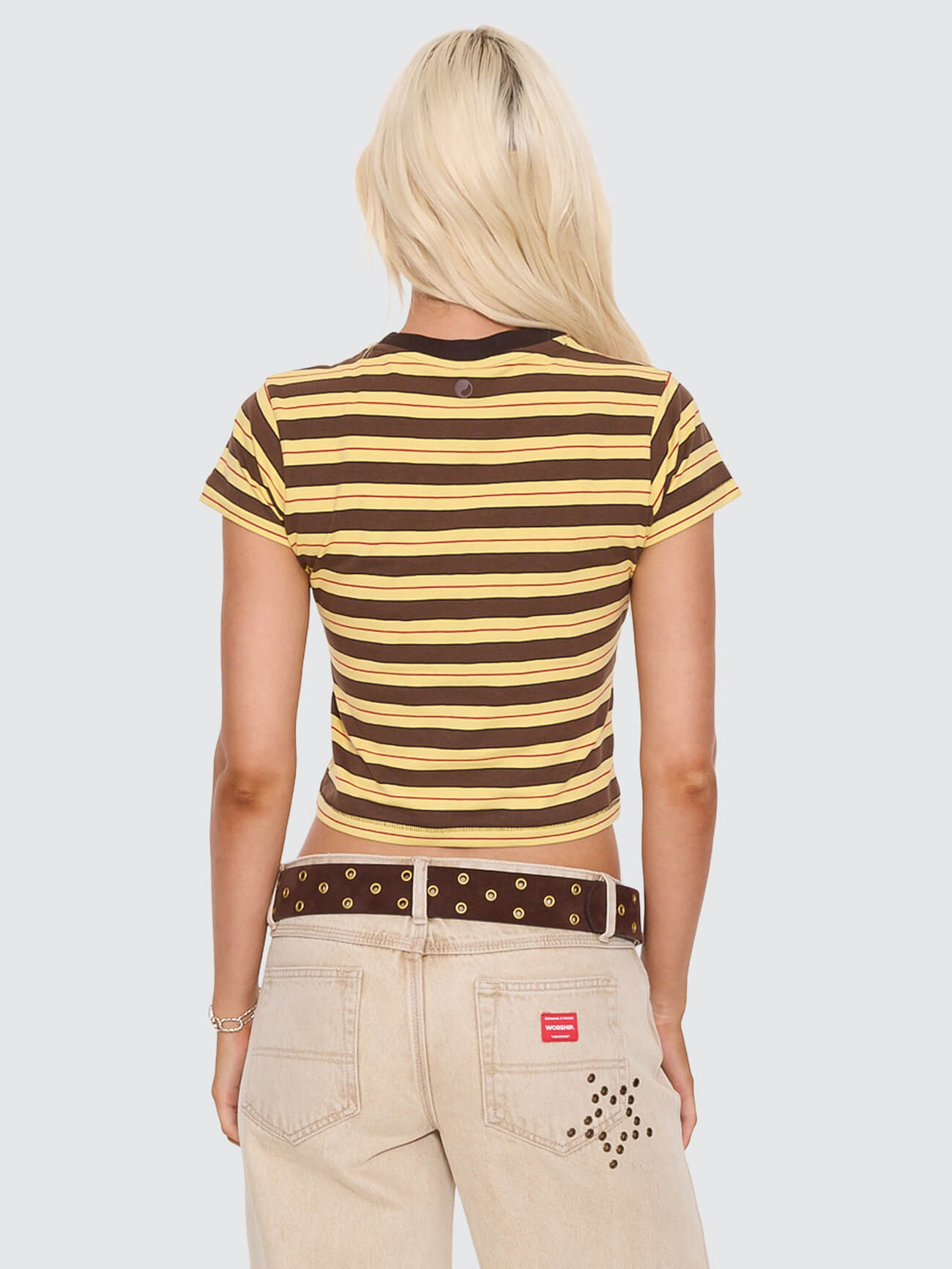 Supernova Stripe Teeny Tee - Good Time Yellow 4