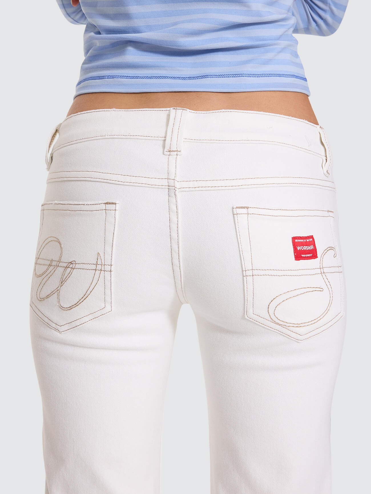 Super Low Flare Jean - Milk White 4