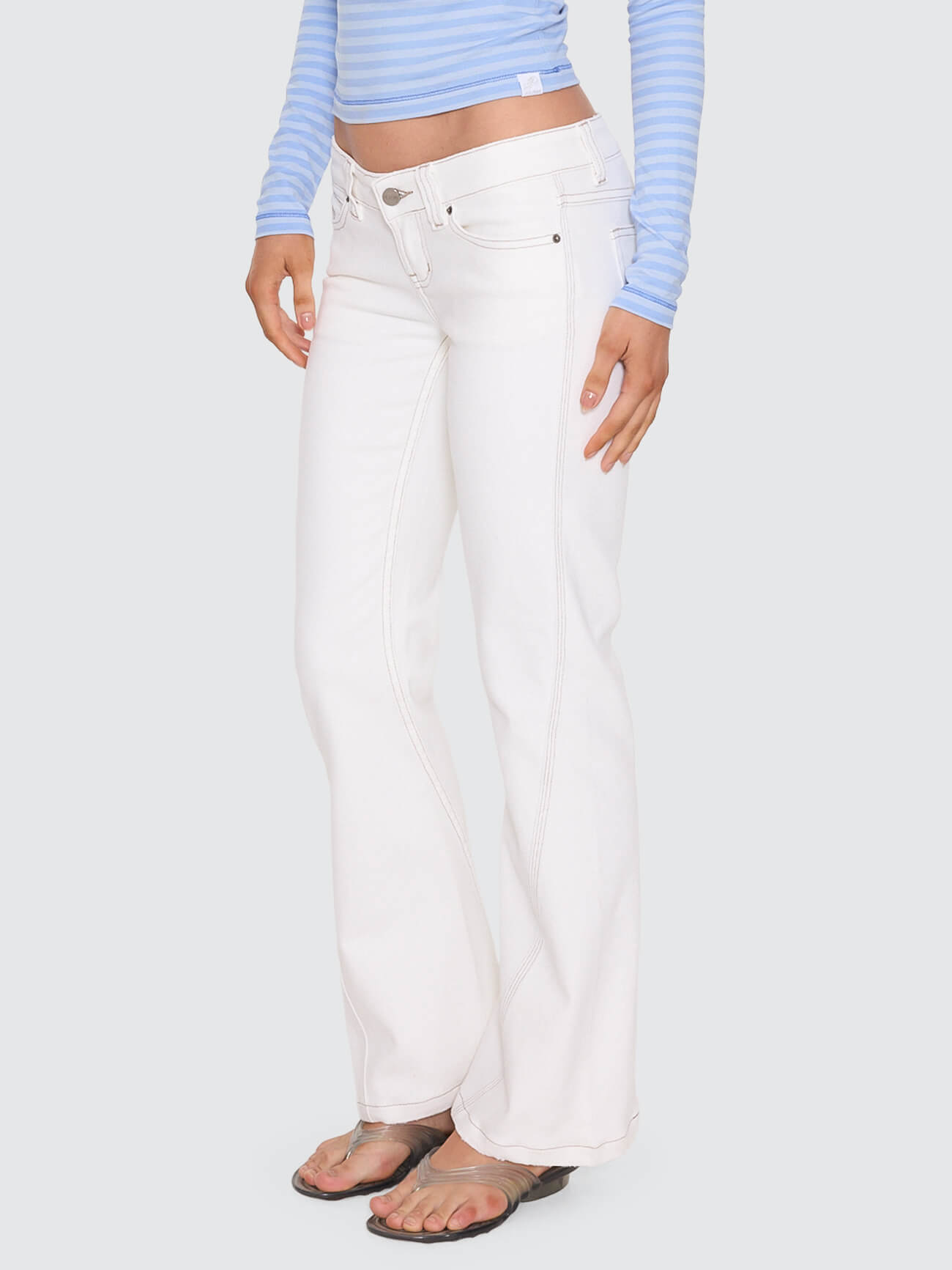 Super Low Flare Jean - Milk White 4