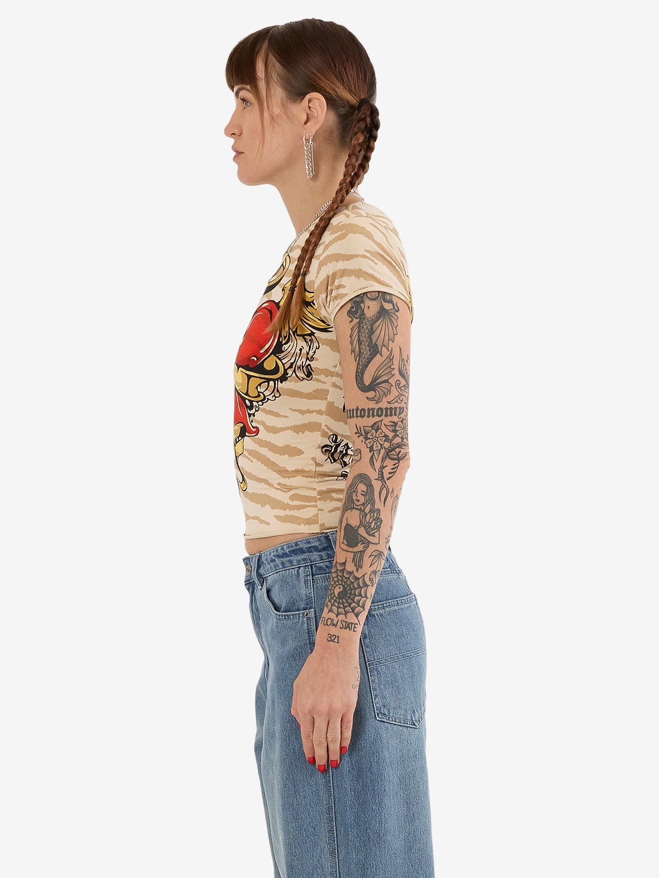 Eat Ur Heart Out Cap Sleeve Top - Nude 4