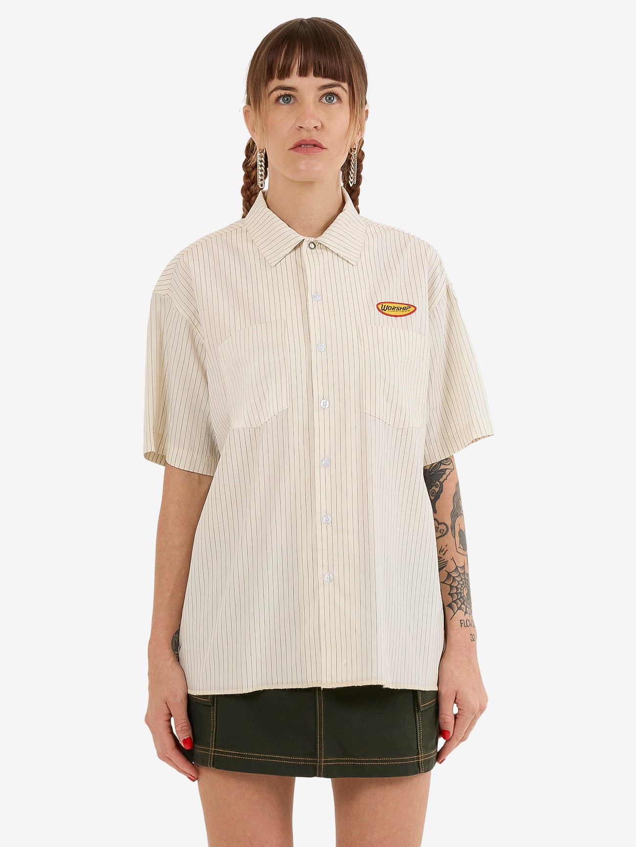 Bistro Box Fit Shirt - Bone 4