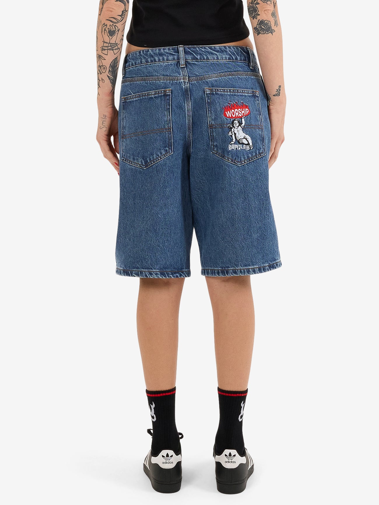 Hold Up Worship Big Baggy Short - Sky High Blue 4
