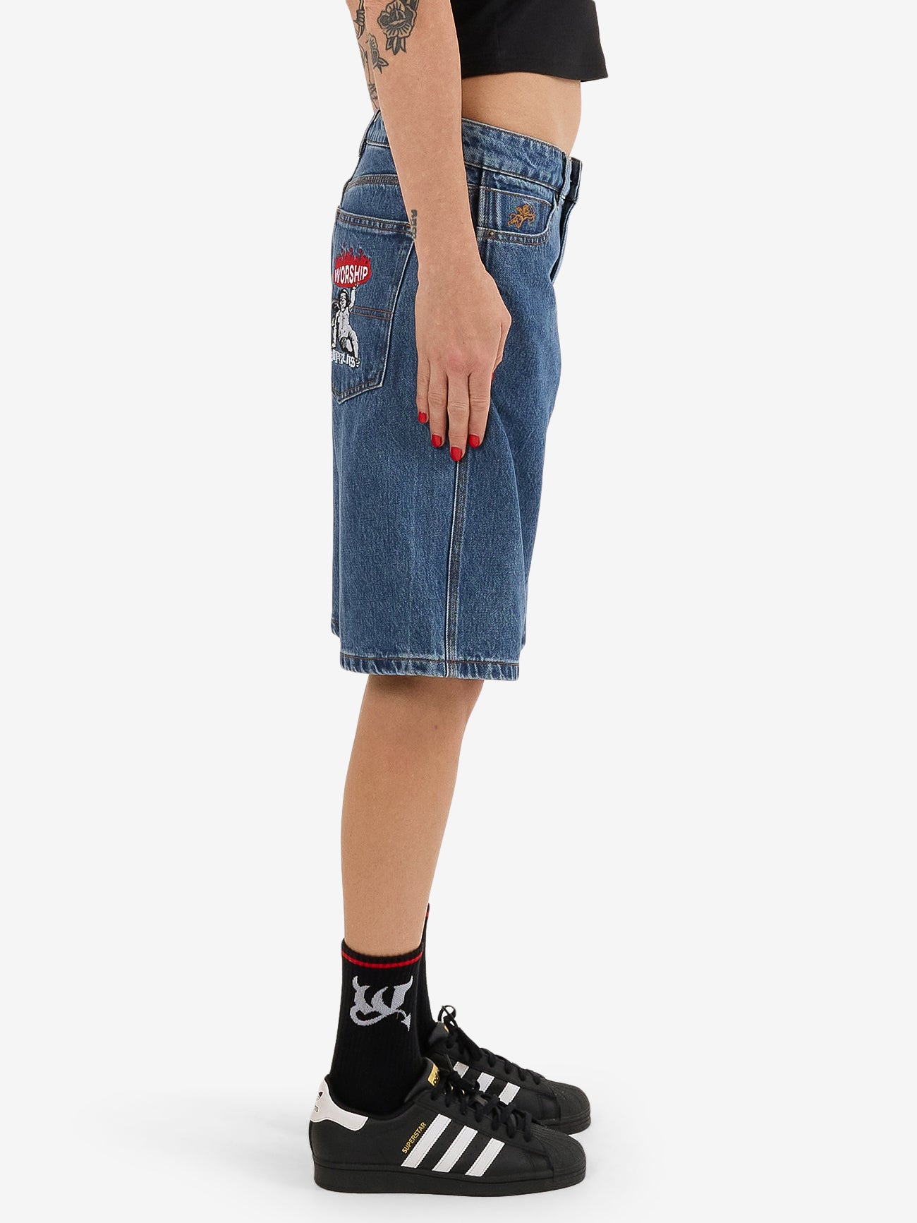 Hold Up Worship Big Baggy Short - Sky High Blue 4