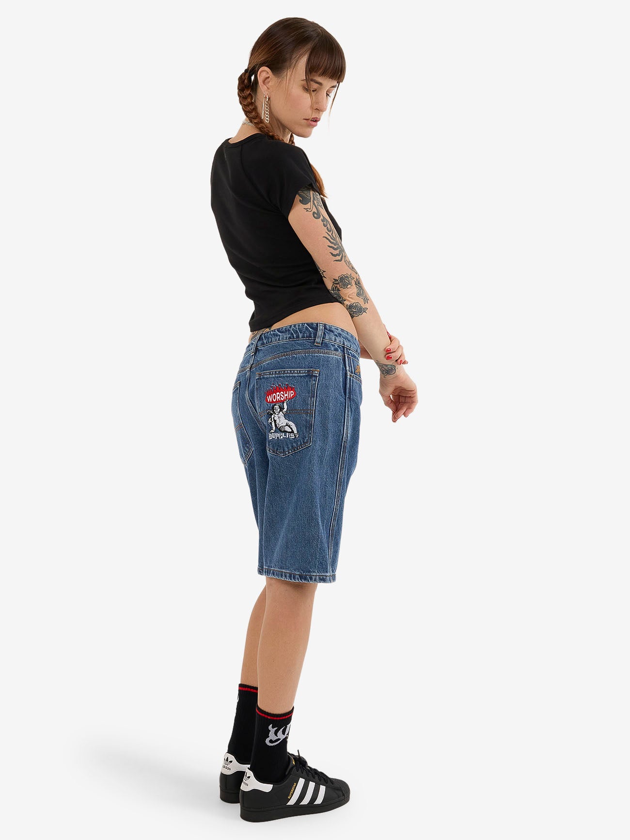 Hold Up Worship Big Baggy Short - Sky High Blue 4