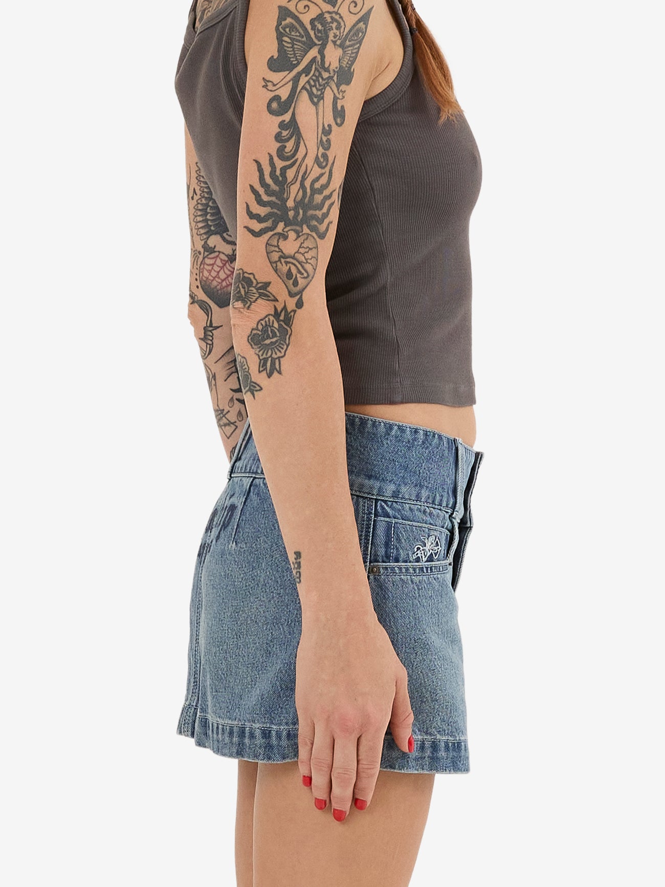 Eat Ur Heart Out Micro Skirt - Dirty Rage Blue 4