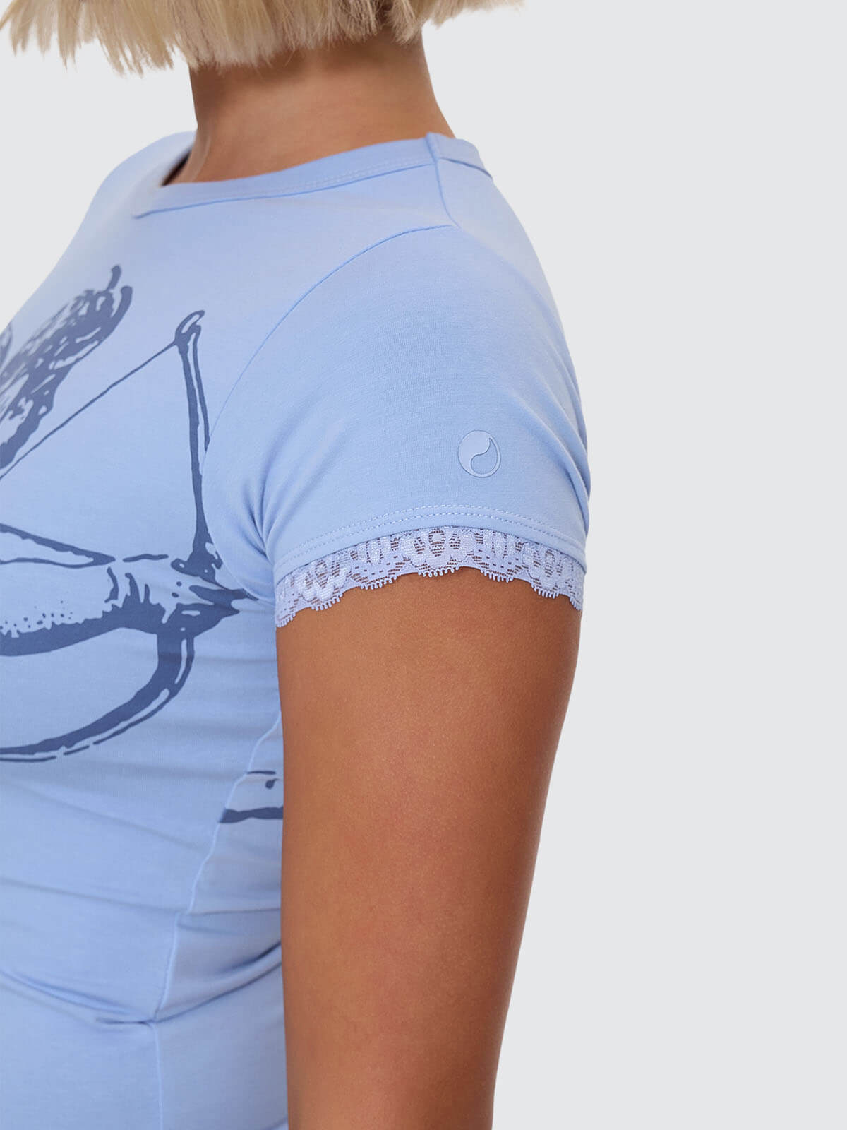 Cherub Lace Cap Sleeve Tee - Bell Air Blue 4
