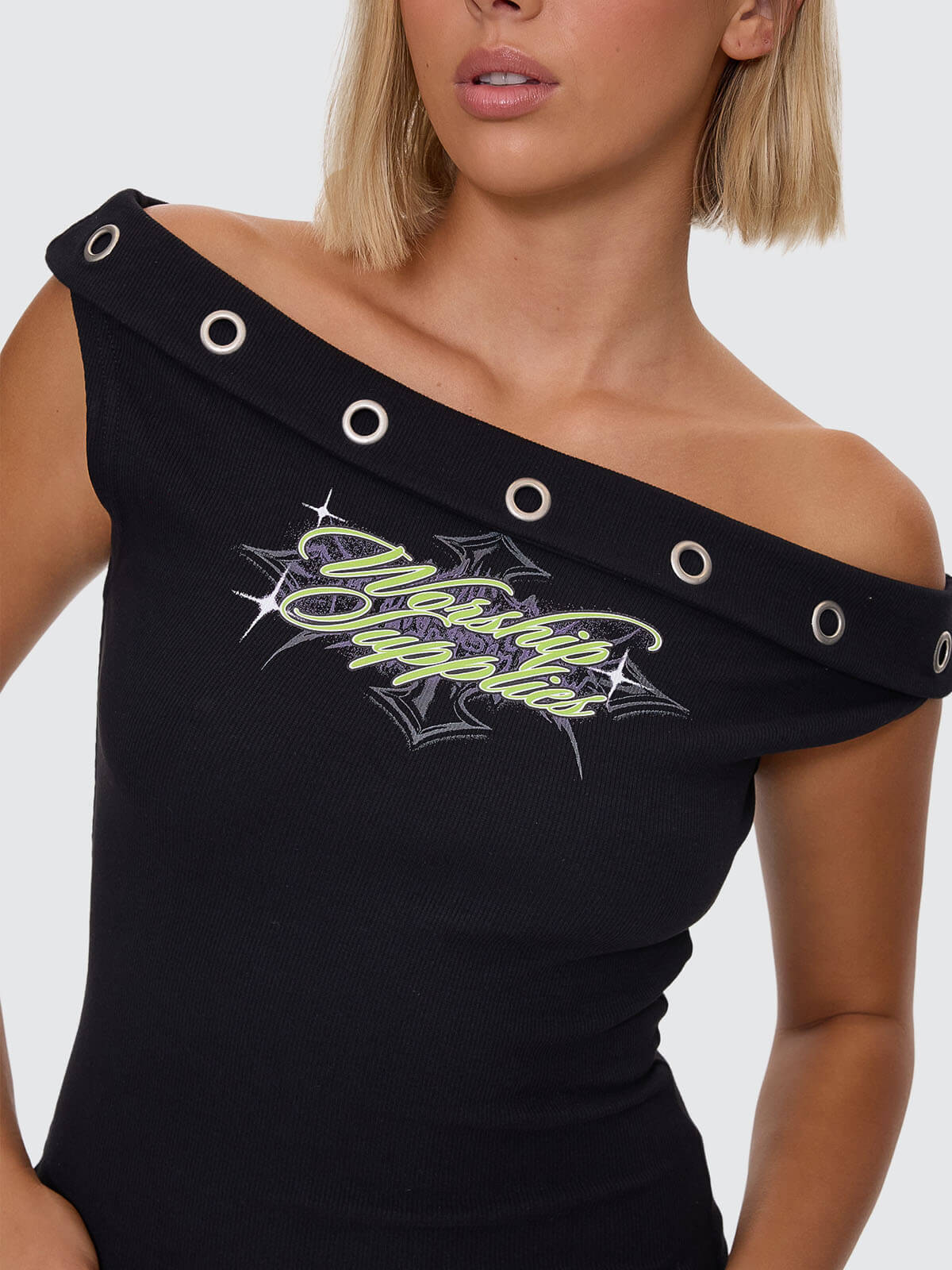 Ventura Cold Shoulder Top - Black 4