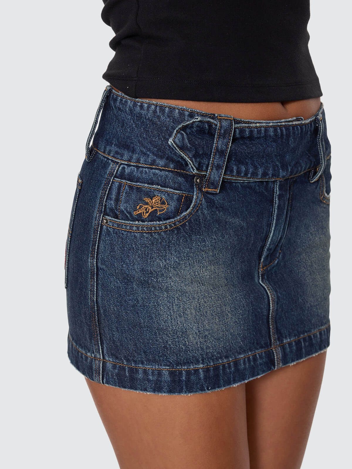 Kiss It Micro Skirt - Dirty Midnight Blue 4