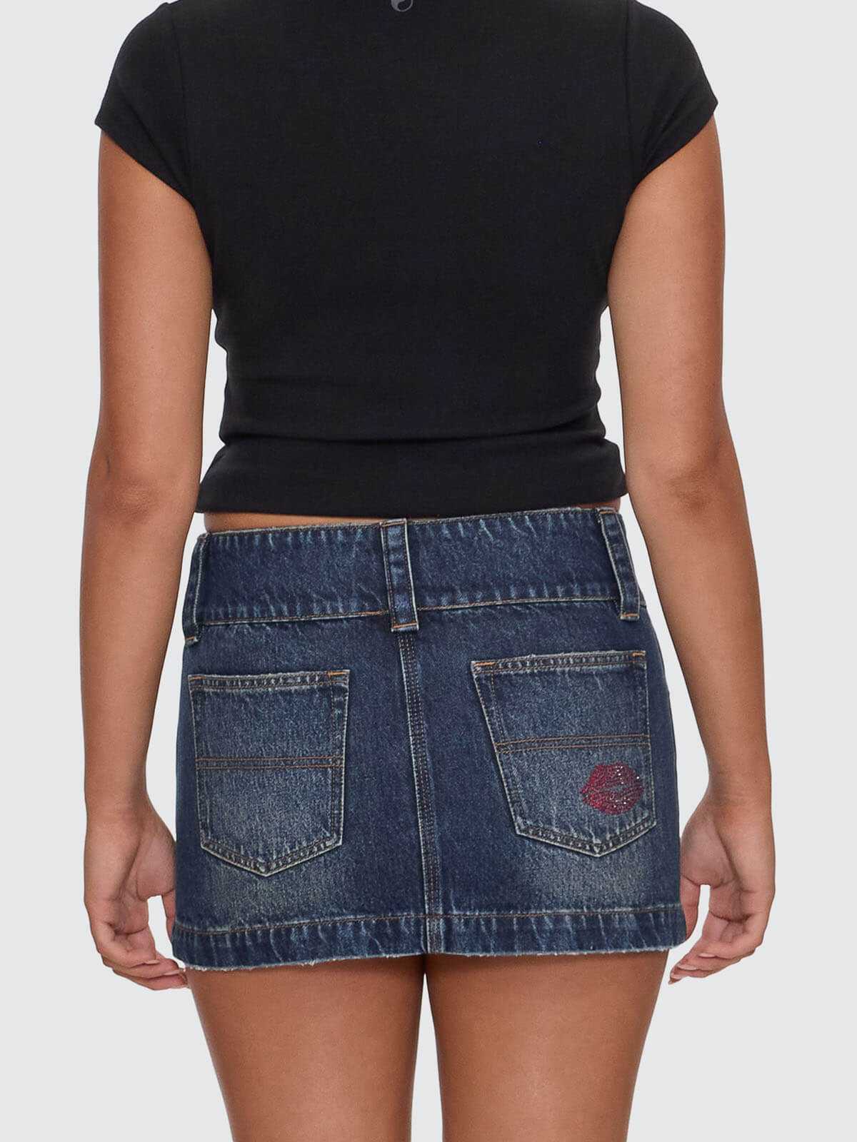 Kiss It Micro Skirt - Dirty Midnight Blue 4