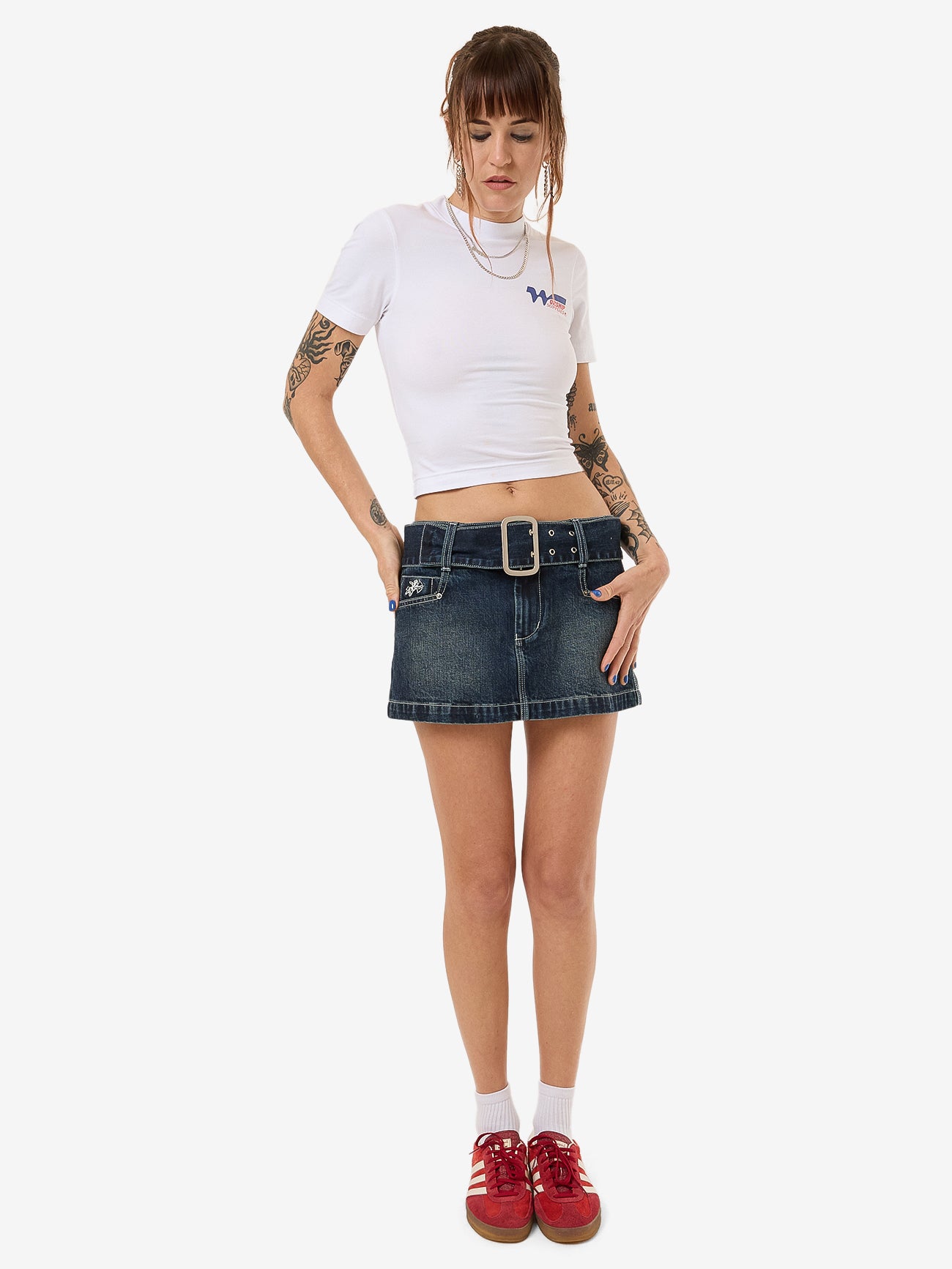 Misbehave Micro Skirt - Dirty Midnight Blue 4