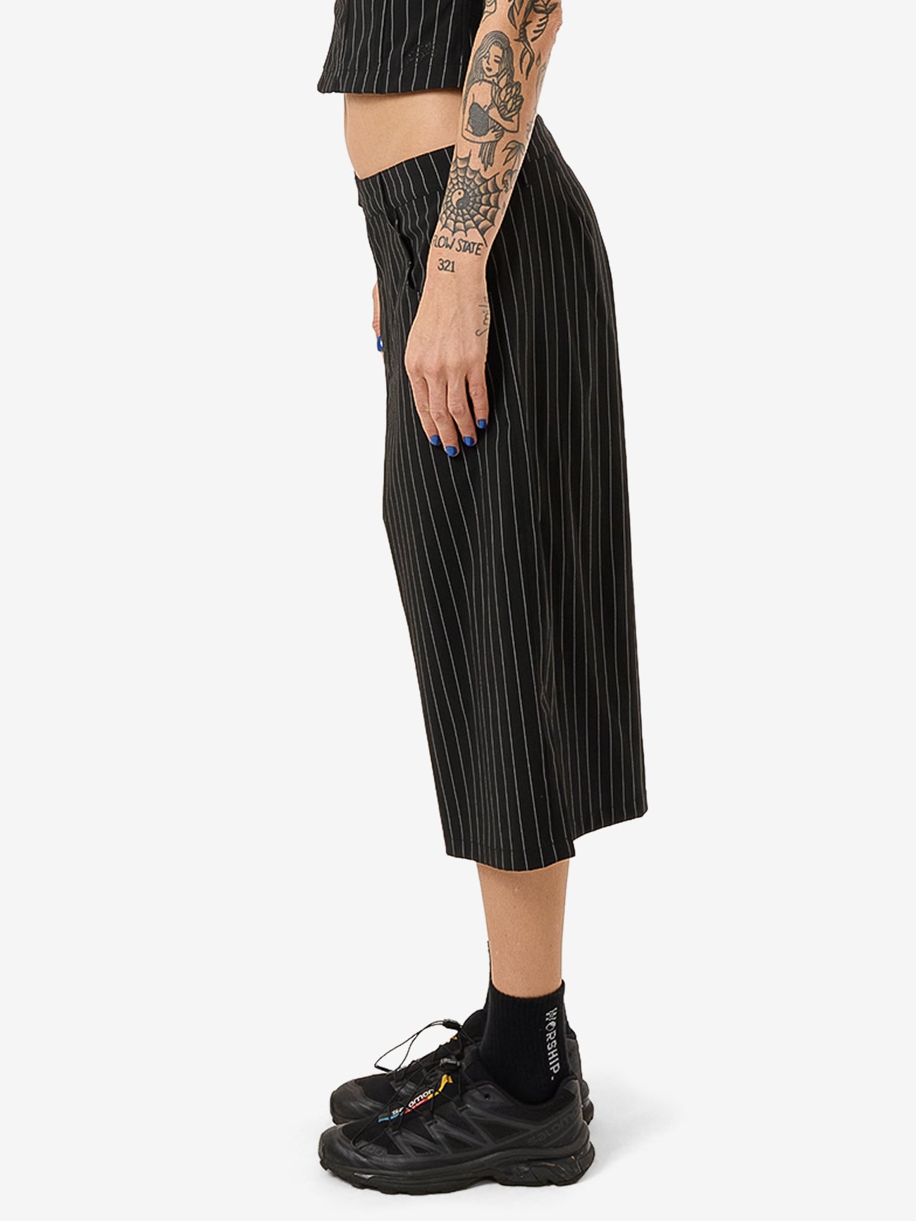 Bewitch Longboy Short - Charcoal Pinstripe 4