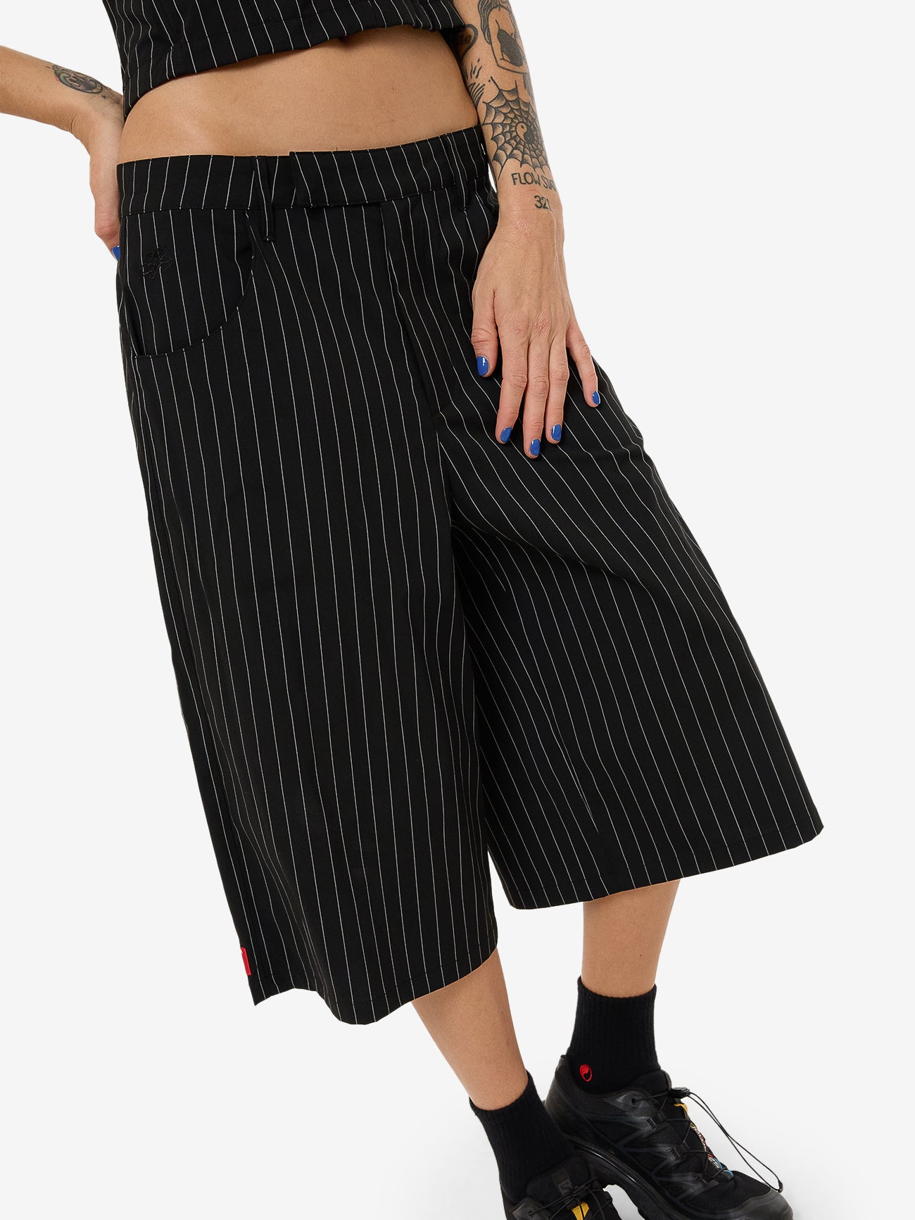 Bewitch Longboy Short - Charcoal Pinstripe 4