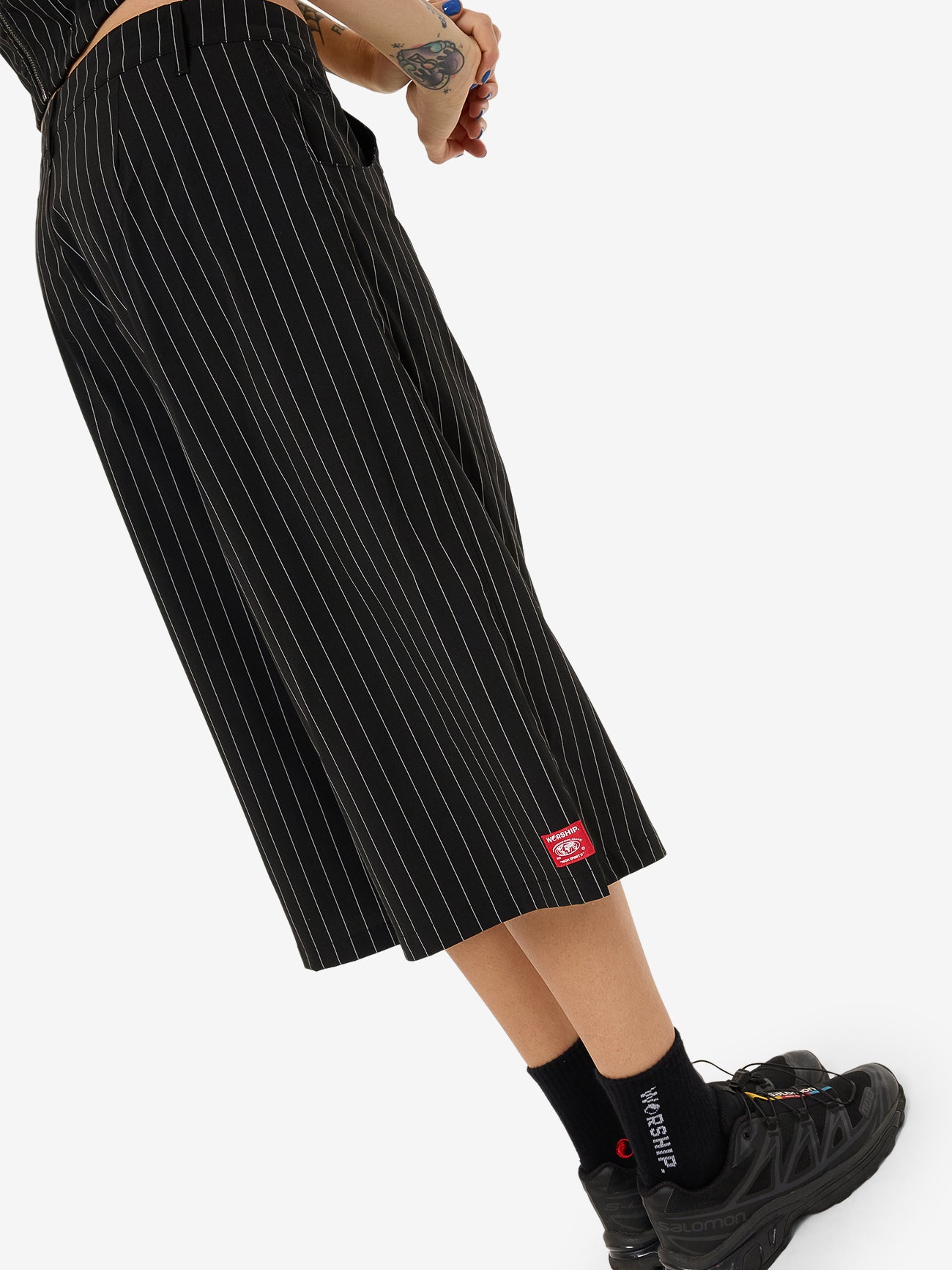 Bewitch Longboy Short - Charcoal Pinstripe 4