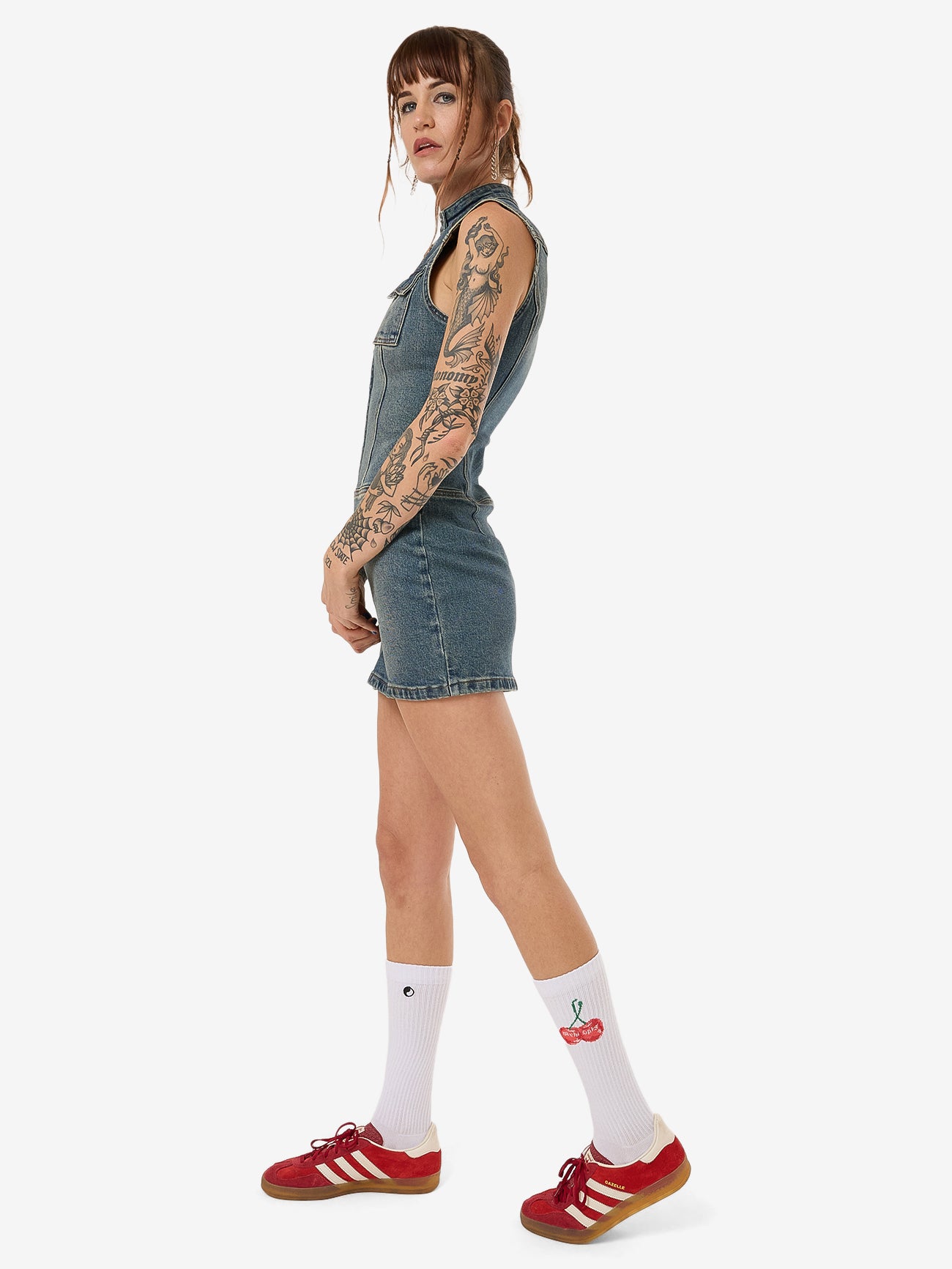 Speedy Denim Mini Dress - Dirty Mid Blue 4