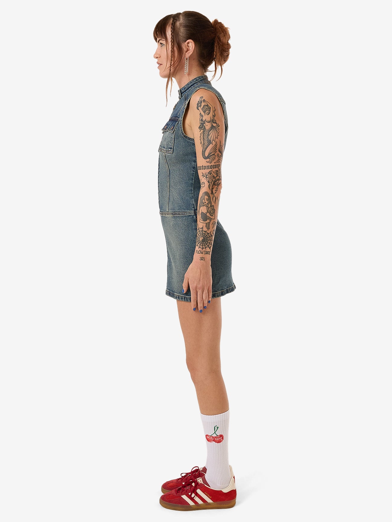 Speedy Denim Mini Dress - Dirty Mid Blue 4