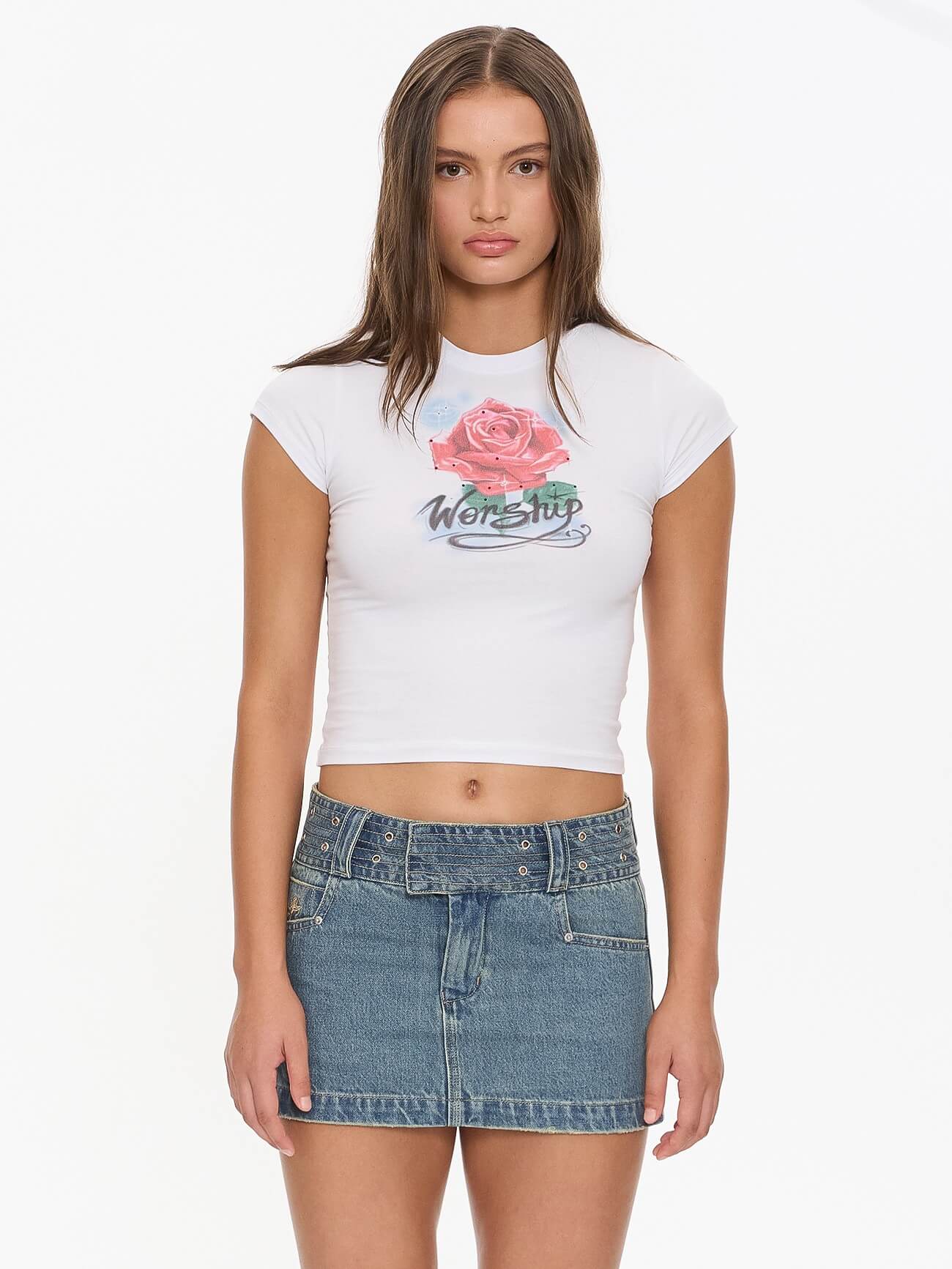 Thorny Cap Sleeve Tee - White 4