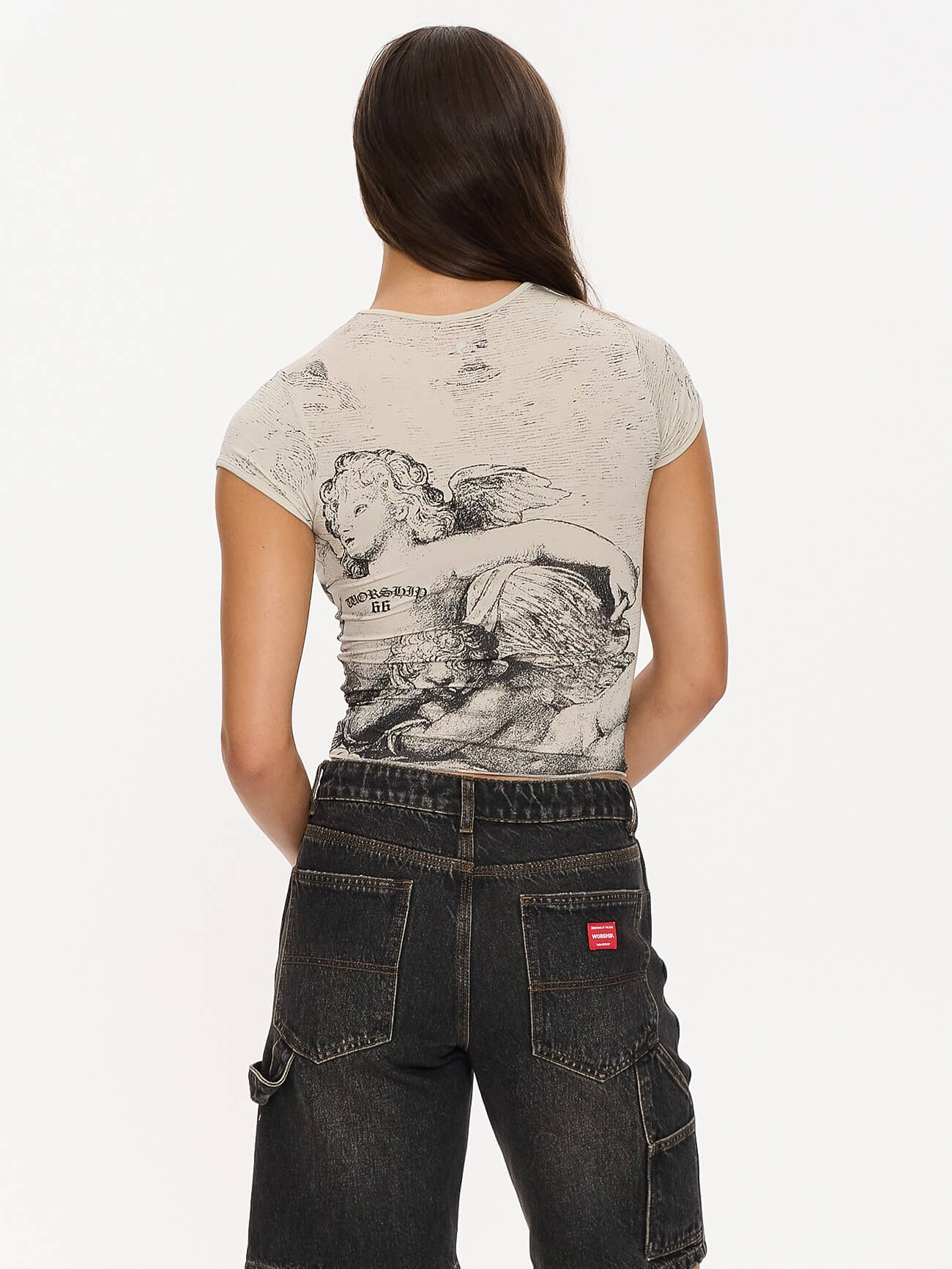 Dreamers Cap Sleeve Tee - Stone 4