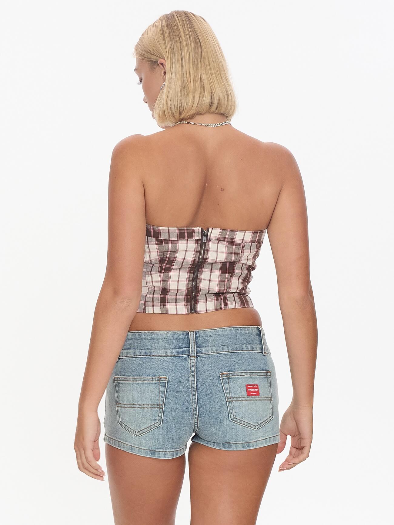 Unlocked Lace Up Tube Top - Chocolate 4