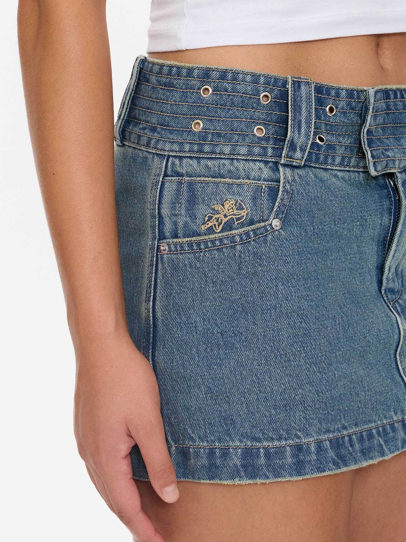 Naughtie Micro Skirt - Rogue Blue 4