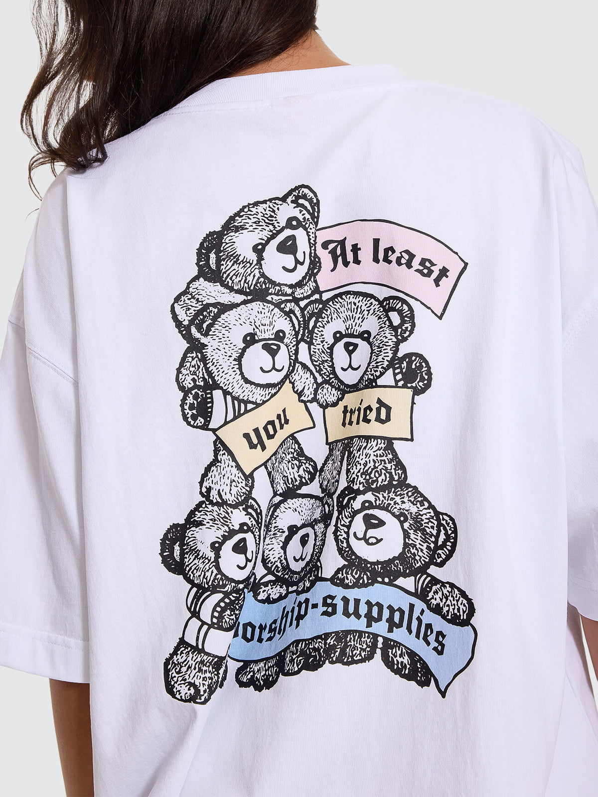 Try Harder Oversized Tee - White 4