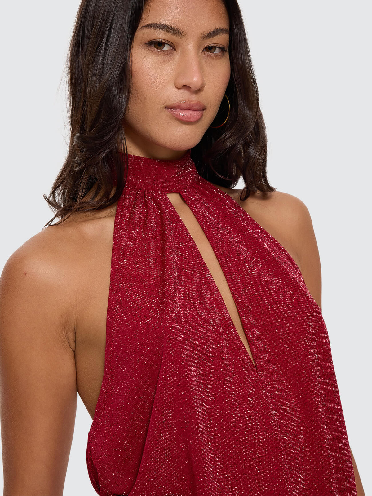 Glitz Draped Halter Top - Oxide Kiss 4