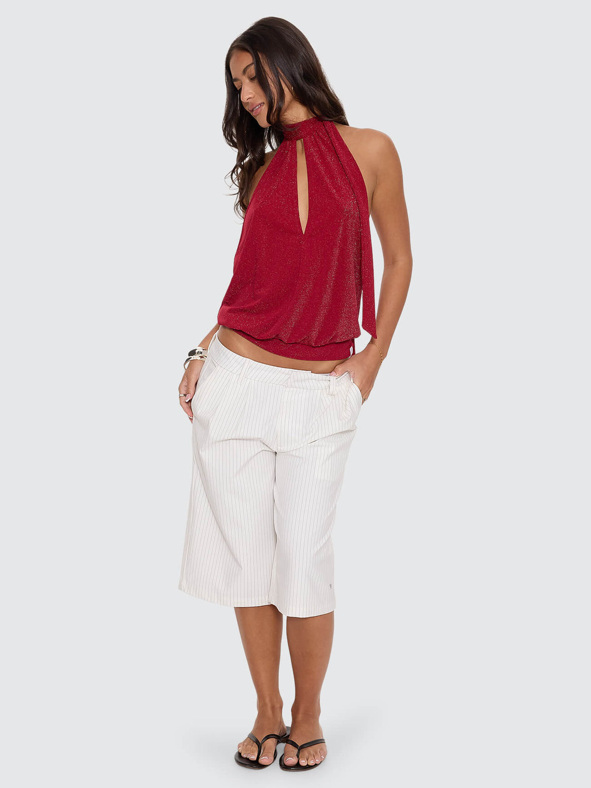 Glitz Draped Halter Top - Oxide Kiss 4