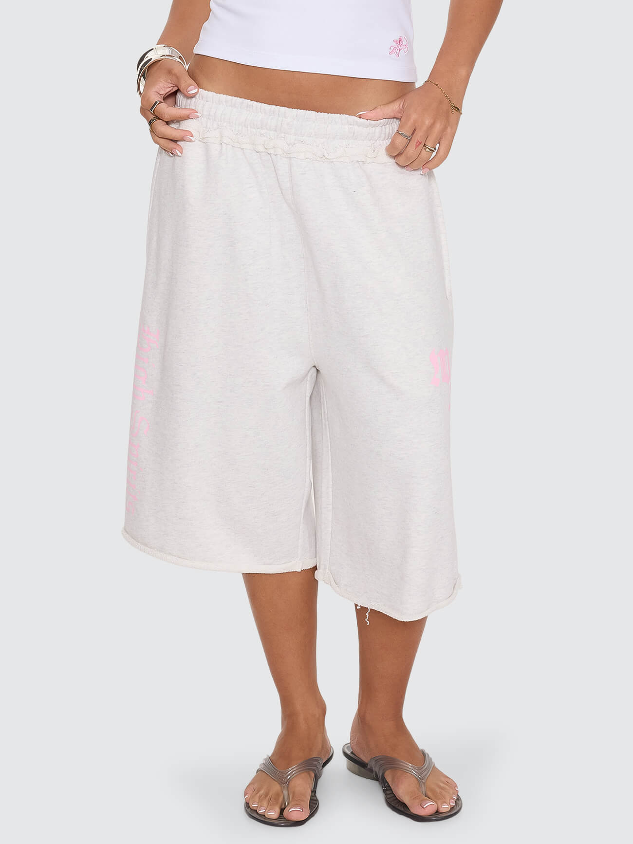 High Spirits Baggy Jogger Short - Snow Marle 4
