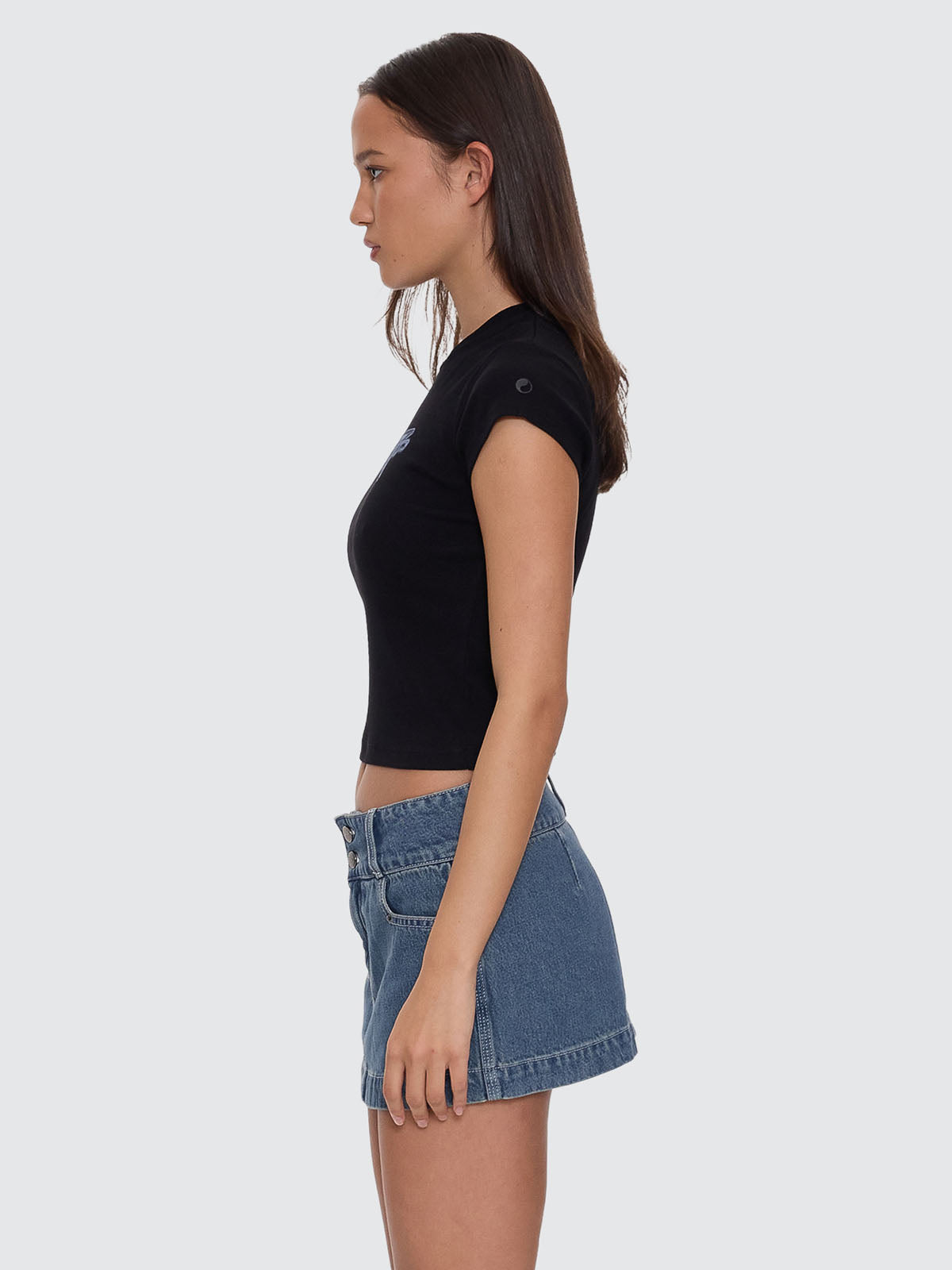 Shooting Cap Sleeve Tee - Black
