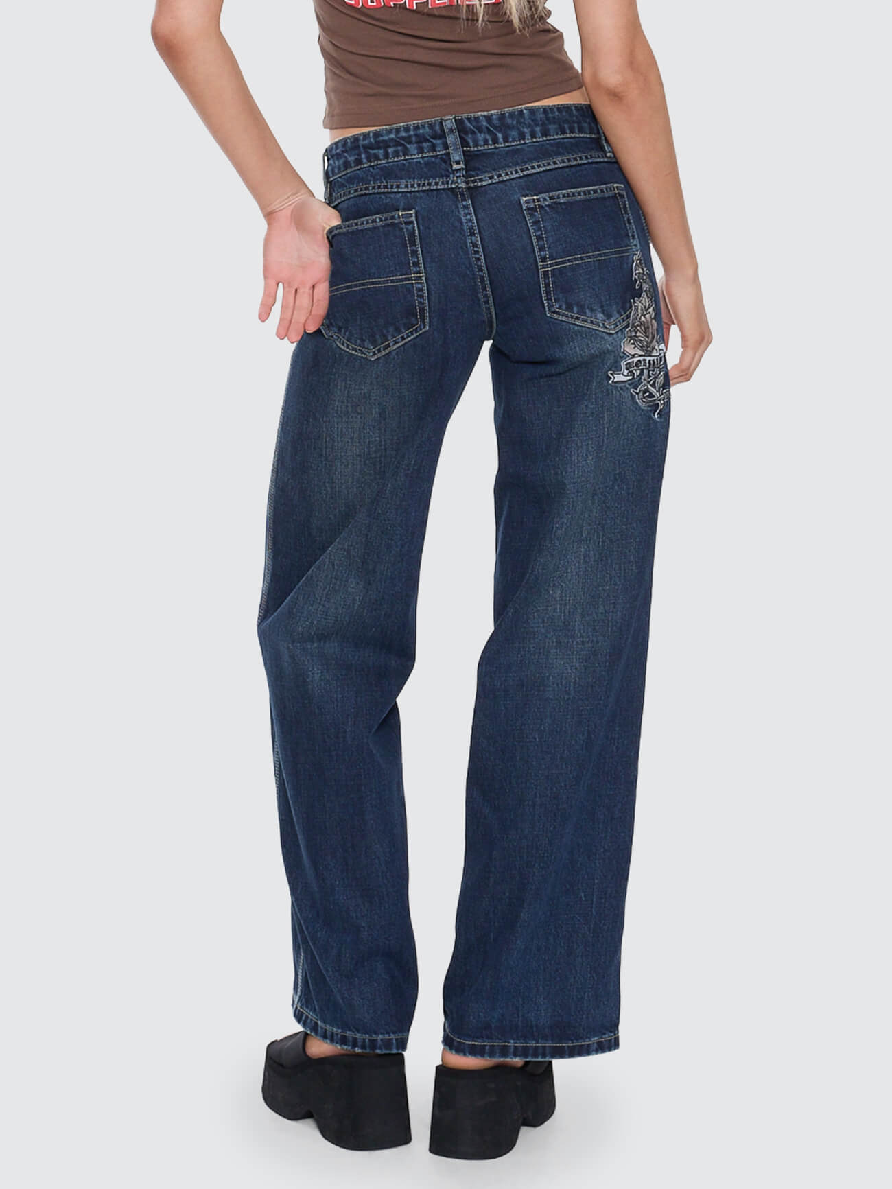 Rebellion Baggy Low Rider Jean - Dirty Midnight Blue