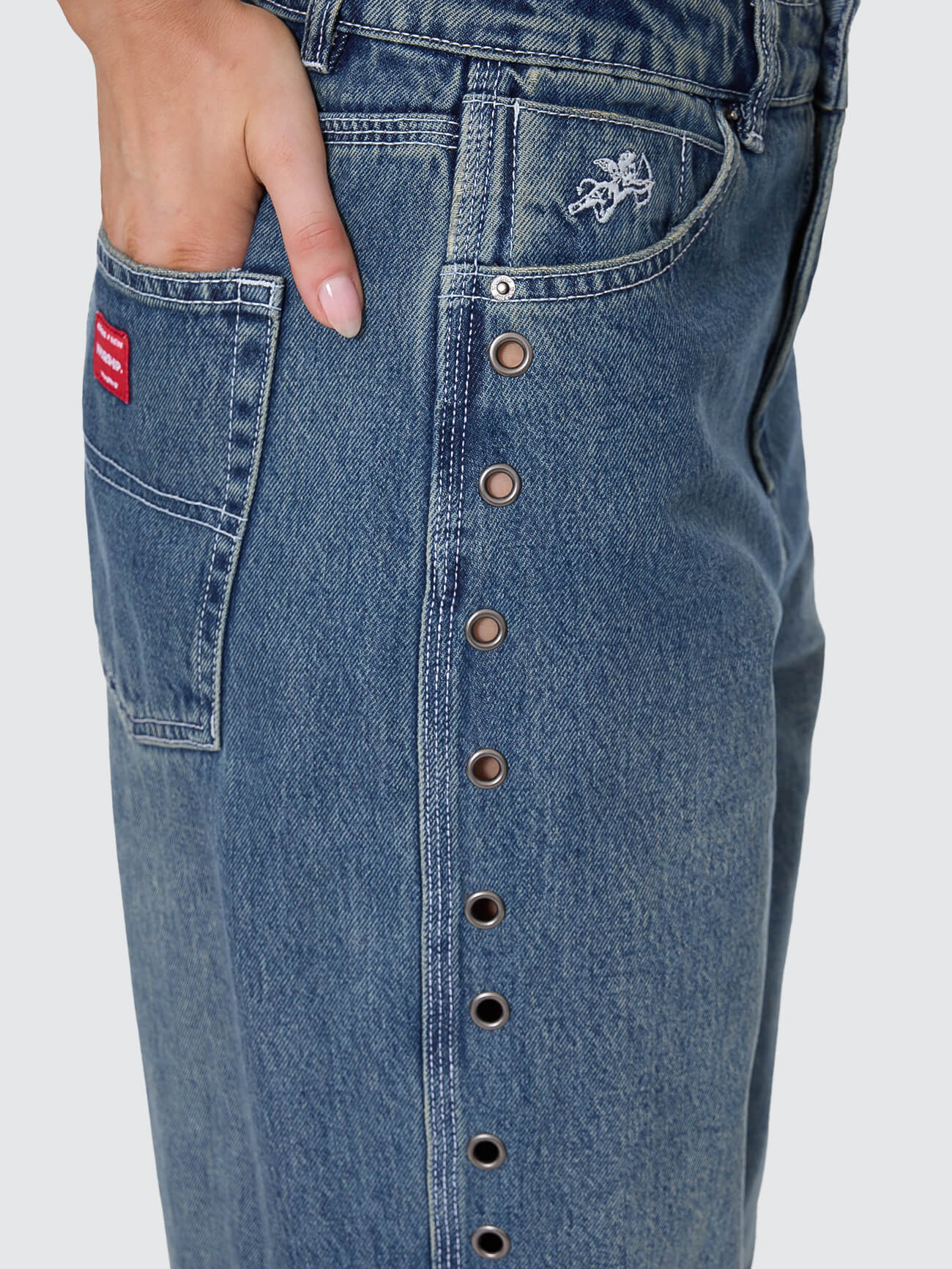 Vortex Big Baggy Jean - Dirty Mid Blue