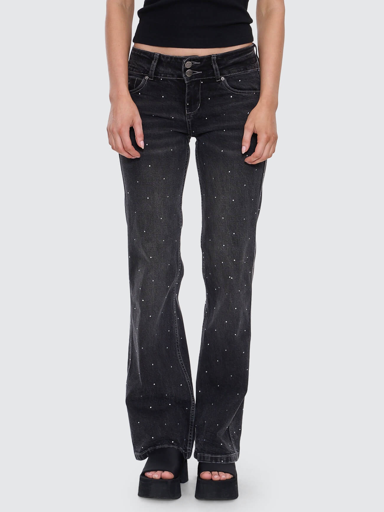 Shatter Bootcut Low Rider Jean - Black Rinse